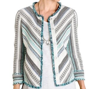 Chico's Structured Striped Cardigan